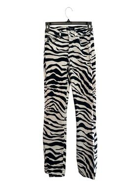 90s/Y2K Vintage Guess Zebra-Print Bootcut Jeans - Black & White Size 24